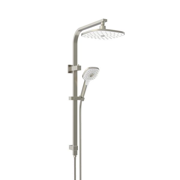 Corban Twin Rail Shower Brushed Nickel