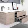 Drift 1200mm Wall Hung Vanity Open Drawers Side View