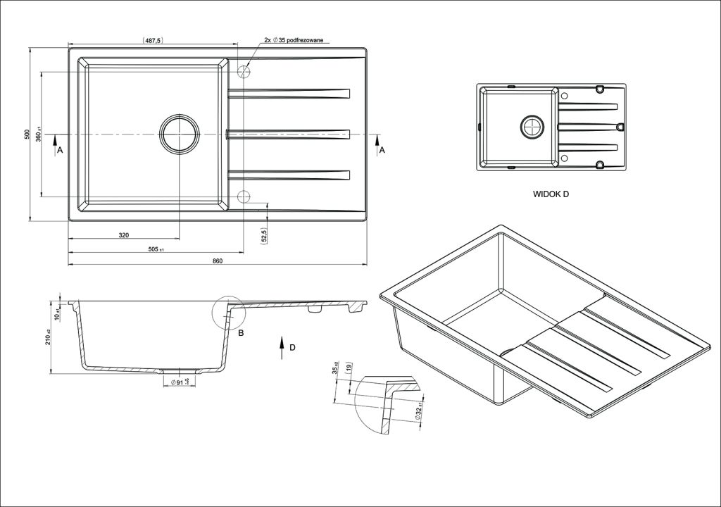 Granite Kitchen Sinkm Gs407b