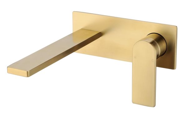 Flow Wall Basin Mixer Brushed Gold