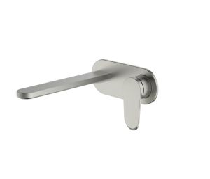 Oakley Wall Basin Mixer Brushed Nickle
