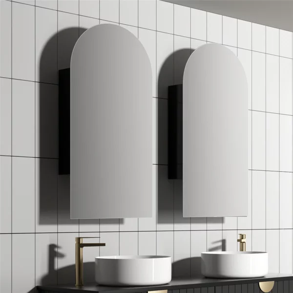 Cassa Design Arched 900 450 Mm Matte Black Shaving Cabinet Side 1200x1200.png