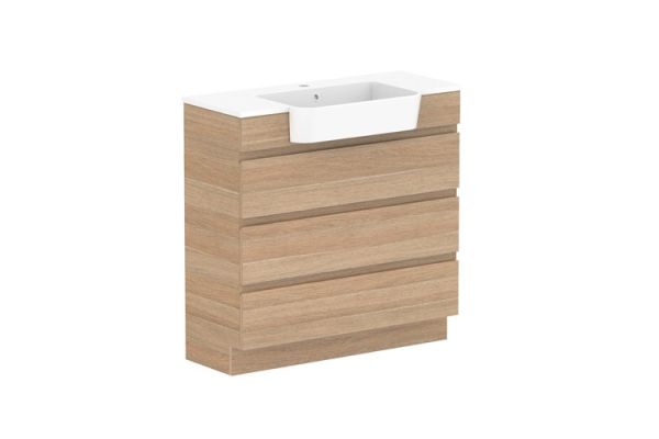Glacier Semi Recessed All Drawer Cast Marble Trio 9003866