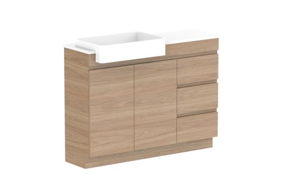 Glacier Semi Recessed Conventional Benchtop Trio 1200 Left2965