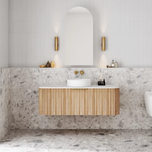 Cassa Design V Groove 1200mm Wall Hung Vanity Natural Oak Front 695x695