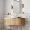 Cassa Design V Groove 1200mm Wall Hung Vanity Natural Oak Side 695x695