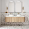 Cassa Design V Groove 1500mm Wall Hung Vanity Natural Oak Front 695x695