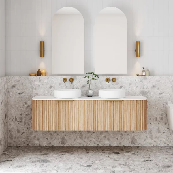 Cassa Design V Groove 1500mm Wall Hung Vanity Natural Oak Front 695x695