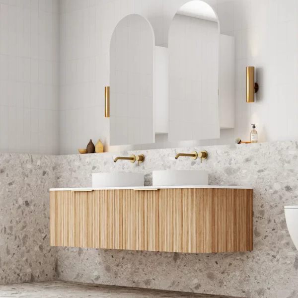 Cassa Design V Groove 1500mm Wall Hung Vanity Natural Oak Side 695x695