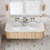 Cassa Design V Groove 1500mm Wall Hung Vanity Natural Oak Top 695x695