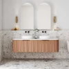 Cassa Design V Groove 1500mm Wall Hung Vanity Walnut Front 695x695