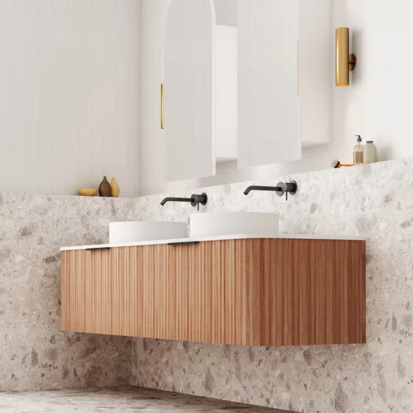 Cassa Design V Groove 1800mm Wall Hung Vanity Walnut Side 695x695