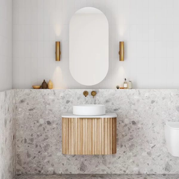 Cassa Design V Groove 600mm Wall Hung Vanity Natural Oak 695x695