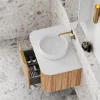 Cassa Design V Groove 750mm Wall Hung Vanity Narural Oak Top 695x695