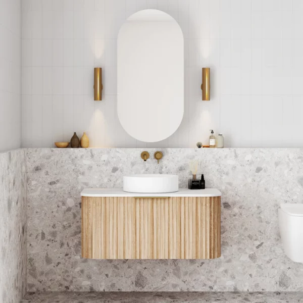 Cassa Design V Groove 900mm Wall Hung Vanity Narural Oak 695x695