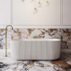 Cassa Design V Groove 1400 1500 1700mm Freestanding Back To Wall Bath Matte White Front 1390x1390.jpg