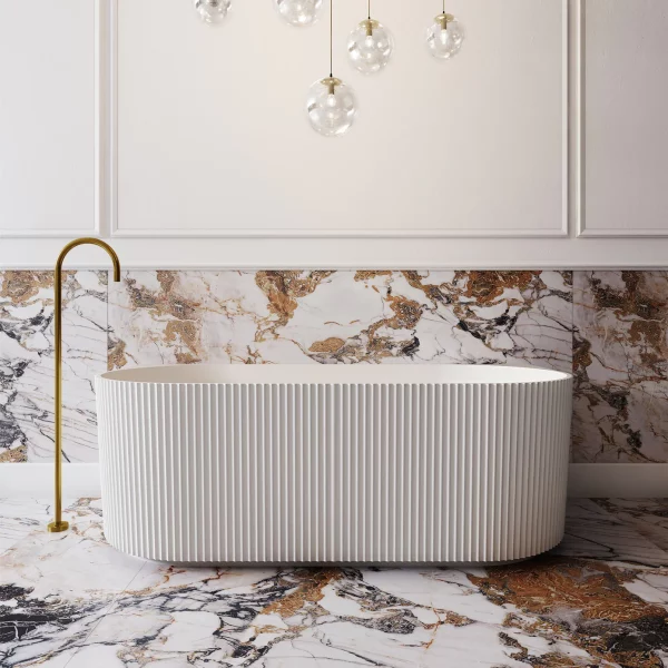 Cassa Design V Groove 1400 1500 1700mm Freestanding Back To Wall Bath Matte White Front 1390x1390.jpg