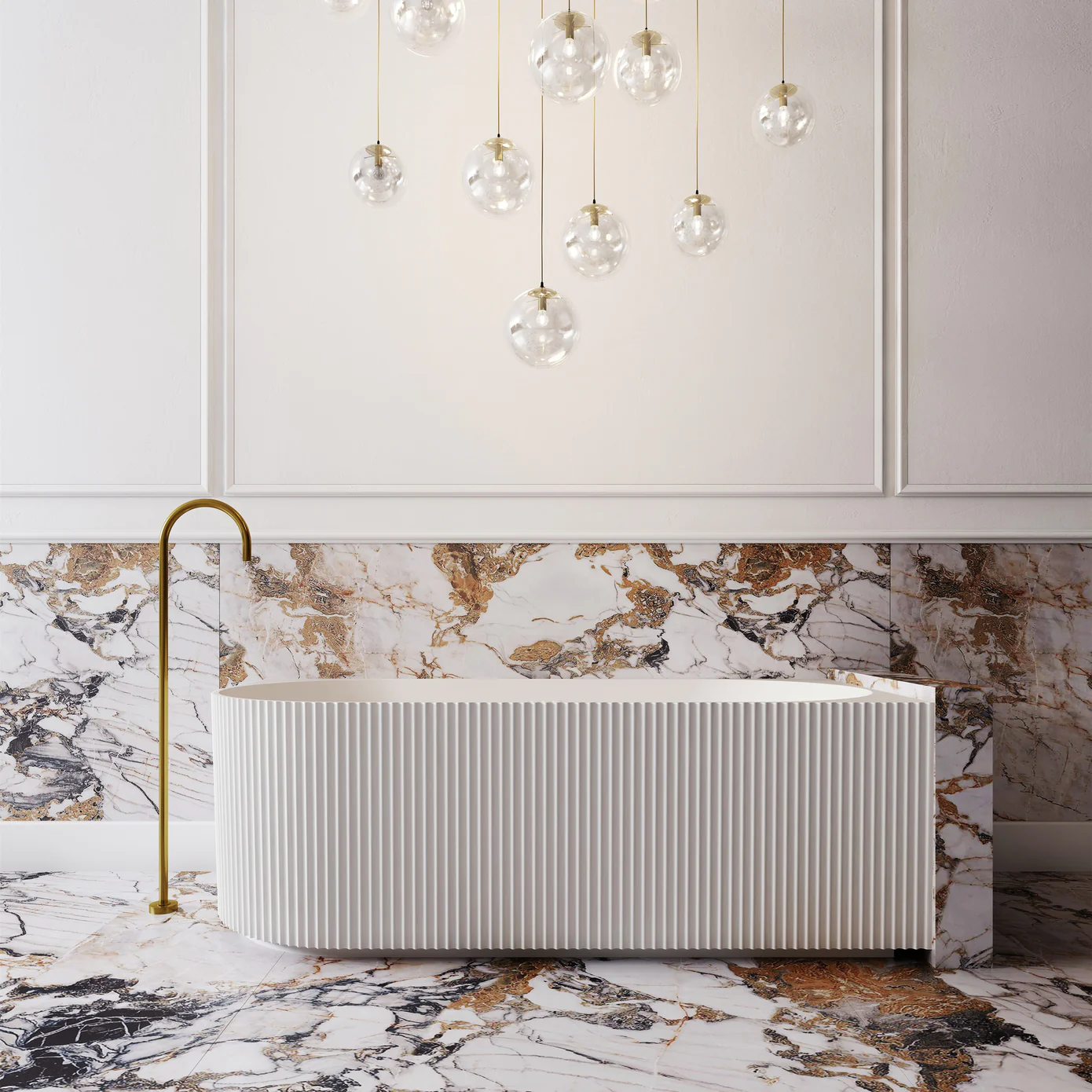 Cassa Design V Groove 1500 1700mm Freestanding Corner Bath Right Hand Corner Matte White Front 1390x1390.jpg
