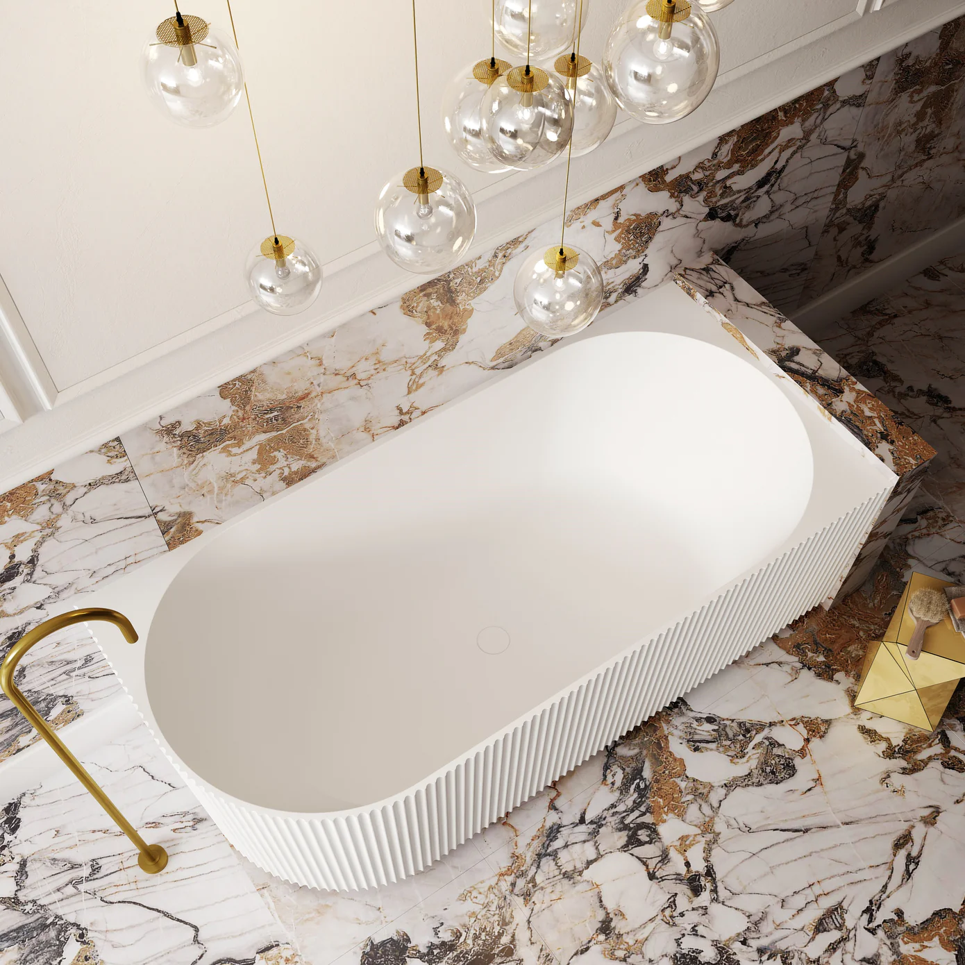 Cassa Design V Groove 1500 1700mm Freestanding Corner Bath Right Hand Corner Matte White Top 1390x1390.jpg