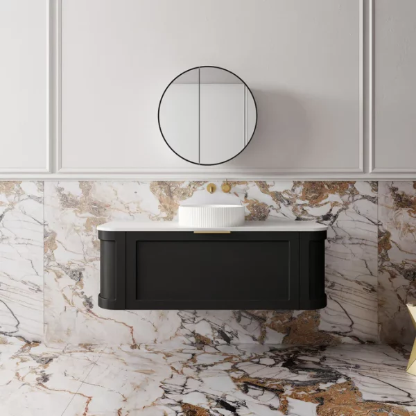 Cassa Design Westminster 1200mm Wall Hung Vanity Matte Black Front 695x695