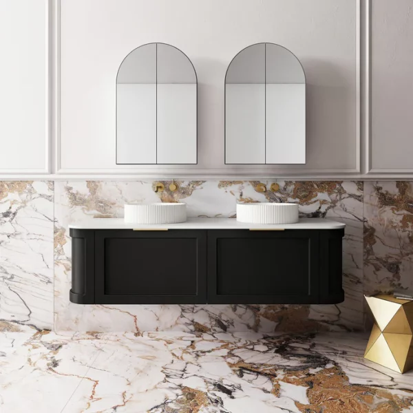 Cassa Design Westminster 1500mm Wall Hung Vanity Matte Black Front 695x695