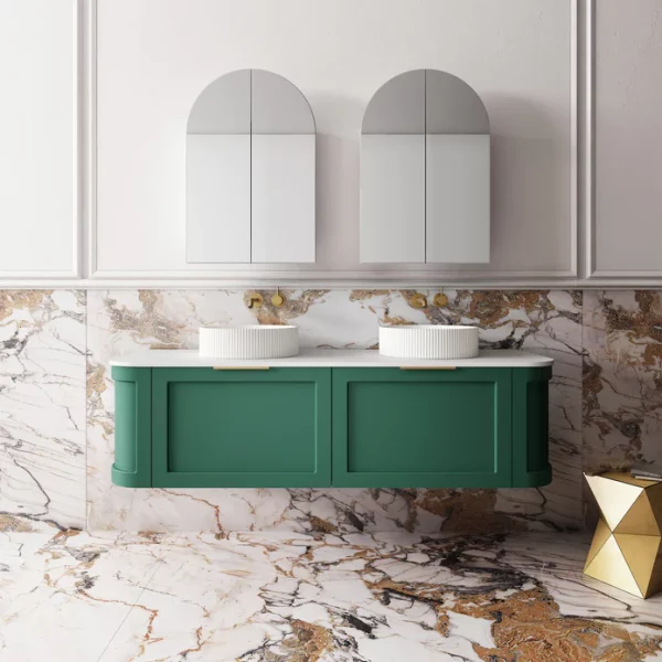 Cassa Design Westminster 1500mm Wall Hung Vanity Matte Vintage Green Front 695x695