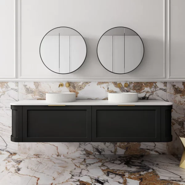 Cassa Design Westminster 1800mm Wall Hung Vanity Matte Black Front 695x695