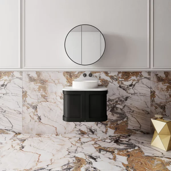 Cassa Design Westminster 600mm Wall Hung Vanity Matte Matte Black 700x700