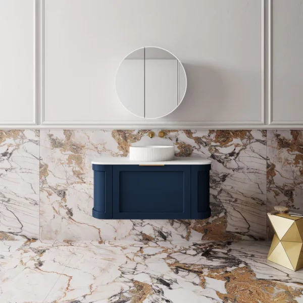 Cassa Design Westminster 900mm Wall Hung Vanity Matte Vintage Blue Front 695x695