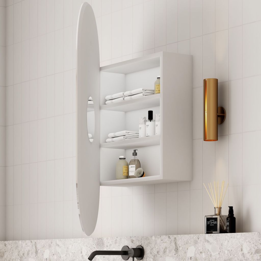 Cassa Design Elli Pill 450 x 900mm Shaving Cabinet -Matte White