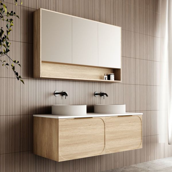 Cassa Design Cicero 1200mm Wall Hung Vanity Natural Oak Side