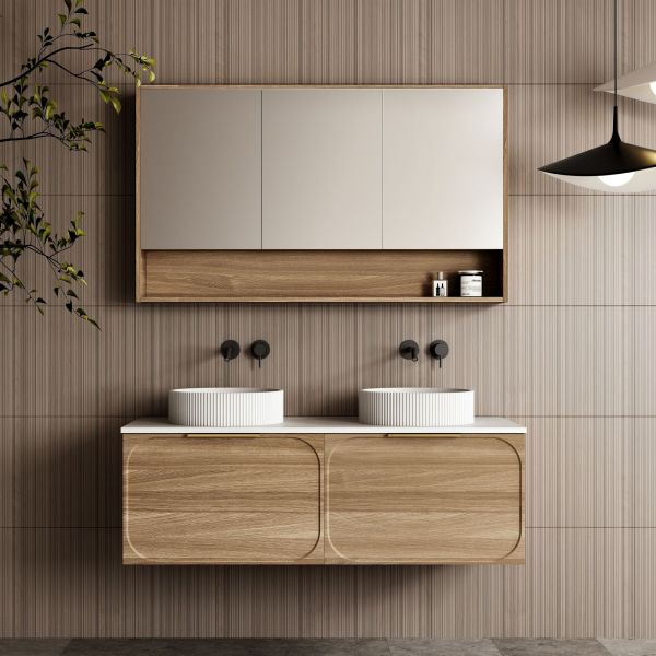 Cassa Design Cicero 1200mm Wall Hung Vanity Natural Walnut Front
