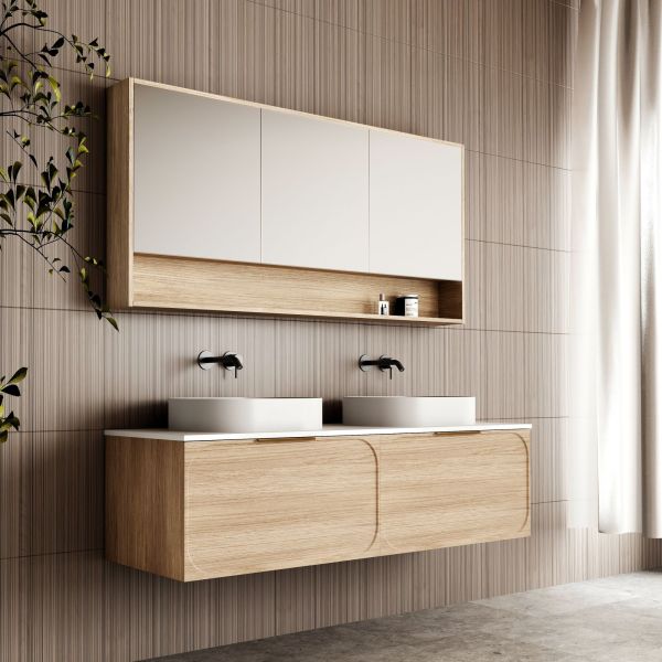 Cassa Design Cicero 1500mm Wall Hung Vanity Natural Oak Side