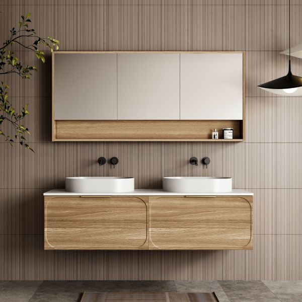 Cassa Design Cicero 1500mm Wall Hung Vanity Natural Walnut Front