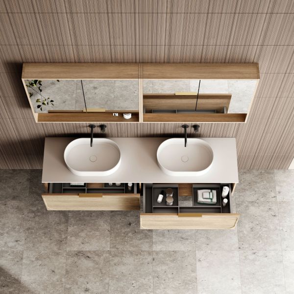 Cassa Design Cicero 1800mm Wall Hung Vanity Natural Oak Top
