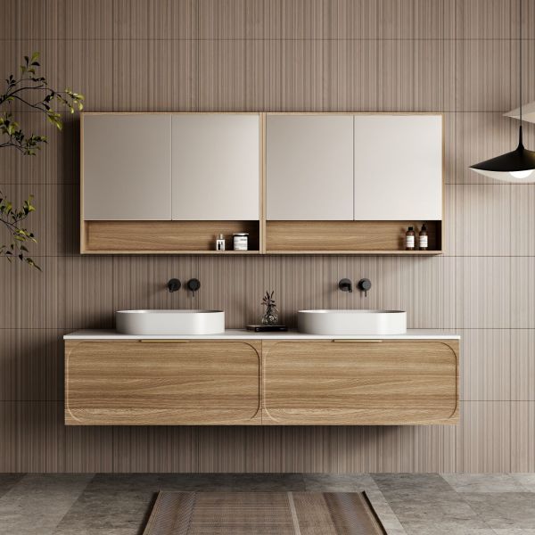 Cassa Design Cicero 1800mm Wall Hung Vanity Natural Walnut Front