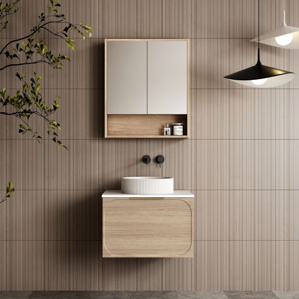 Cassa Design Cicero 600mm Wall Hung Vanity Natural Oak Front