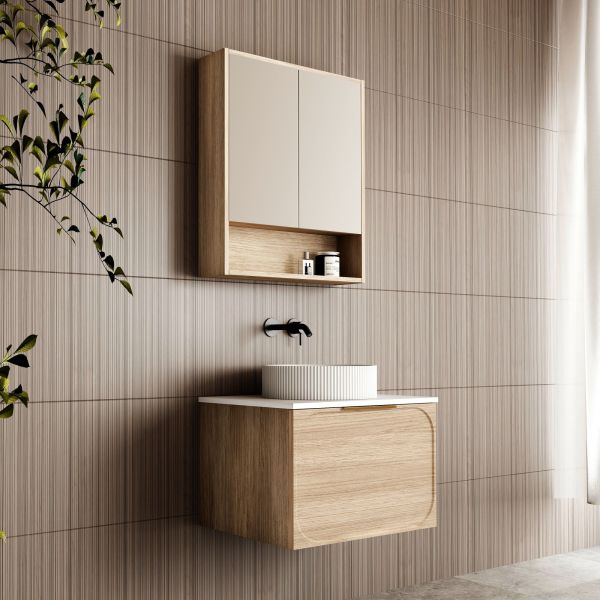 Cassa Design Cicero 600mm Wall Hung Vanity Natural Oak Side