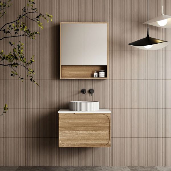 Cassa Design Cicero 600mm Wall Hung Vanity Walnut
