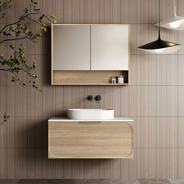 Cassa Design Cicero 900mm Wall Hung Vanity Natural Oak Front