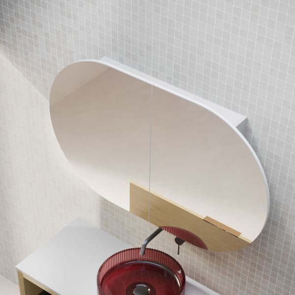 Cassa Design Elli Pill 1200 750mm Shaving Cabinet Matte White Side