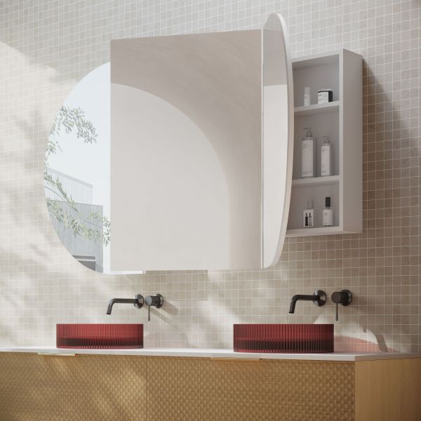 Cassa Design Elli Pill 1800 900mm Shaving Cabinet Matte White Open