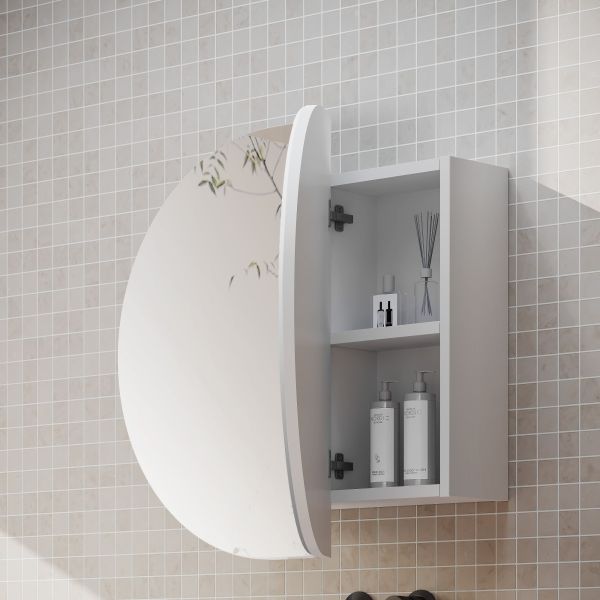 Cassa Design Elli Pill 750 600mm Shaving Cabinet Matte White Open