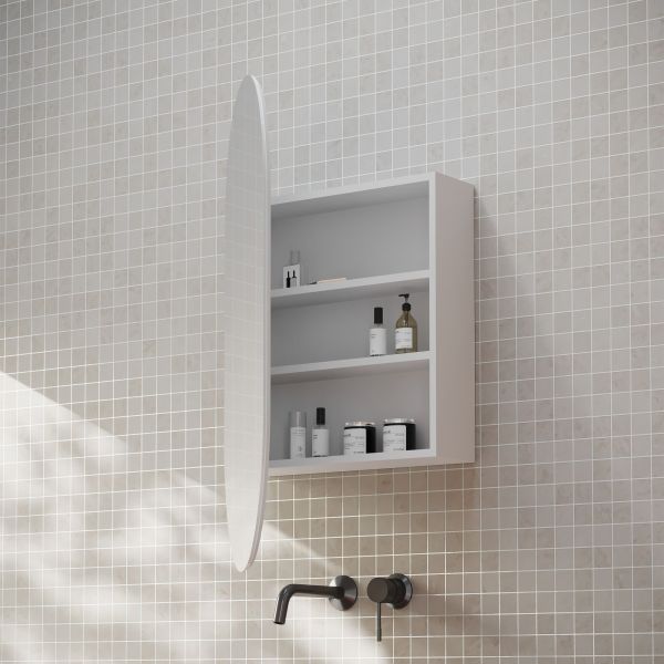 Cassa Design Elli Shaving Cabinet 600 1000mm Matte White Open