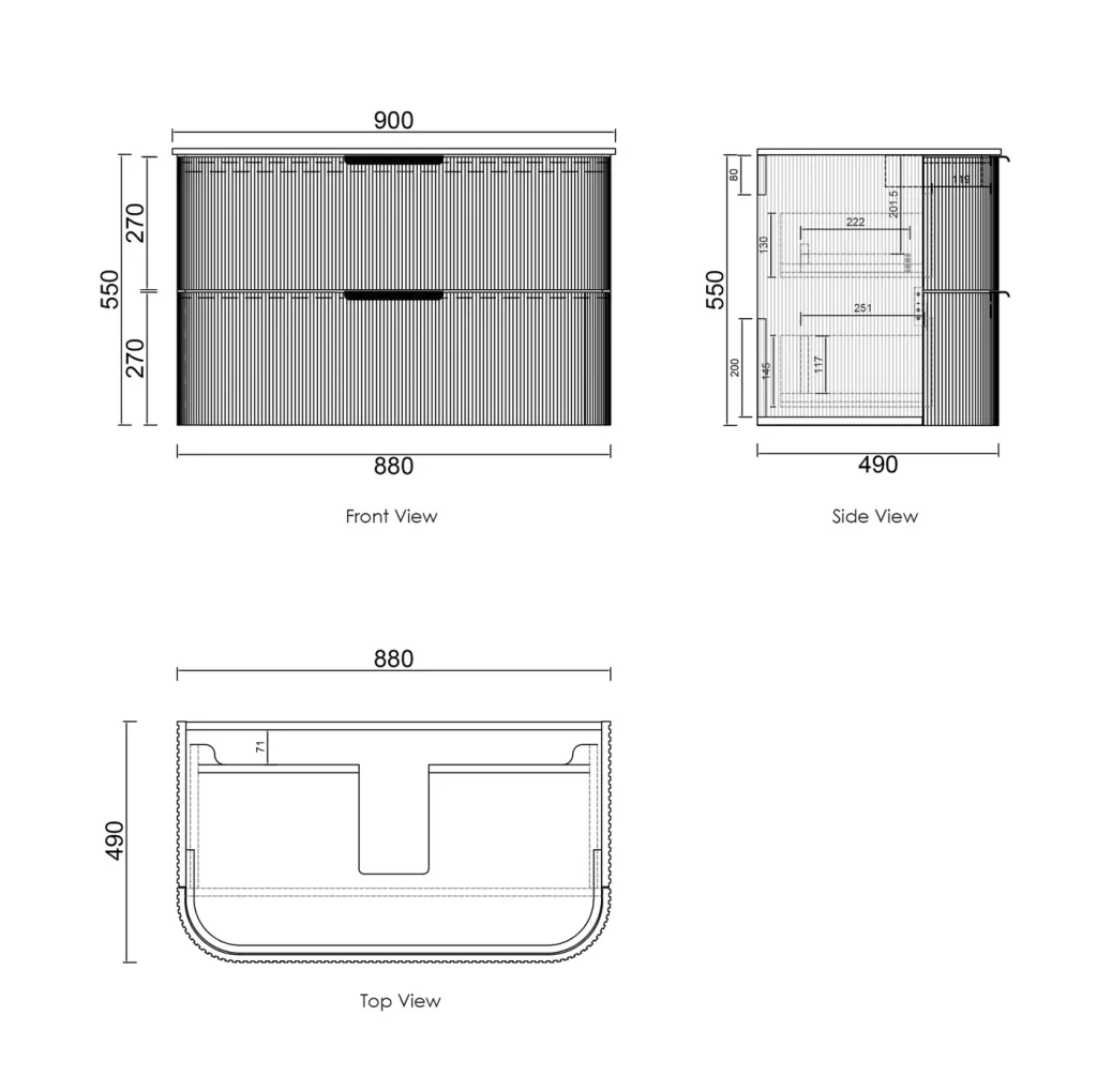 Havana 900mm Cabinet Spec's